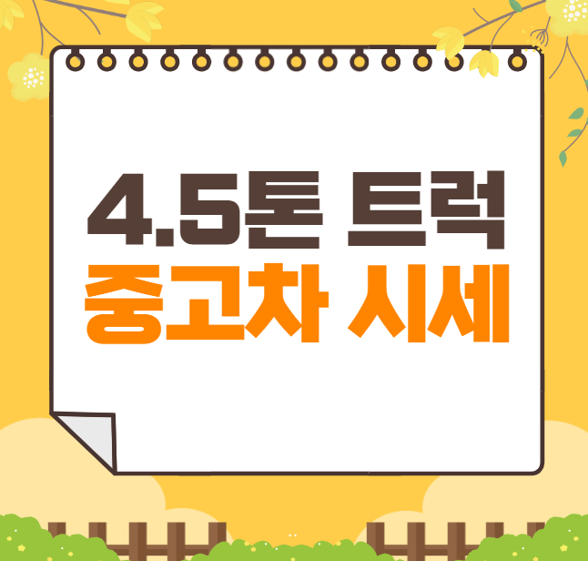 4.5톤 트럭 중고차 가격 시세표